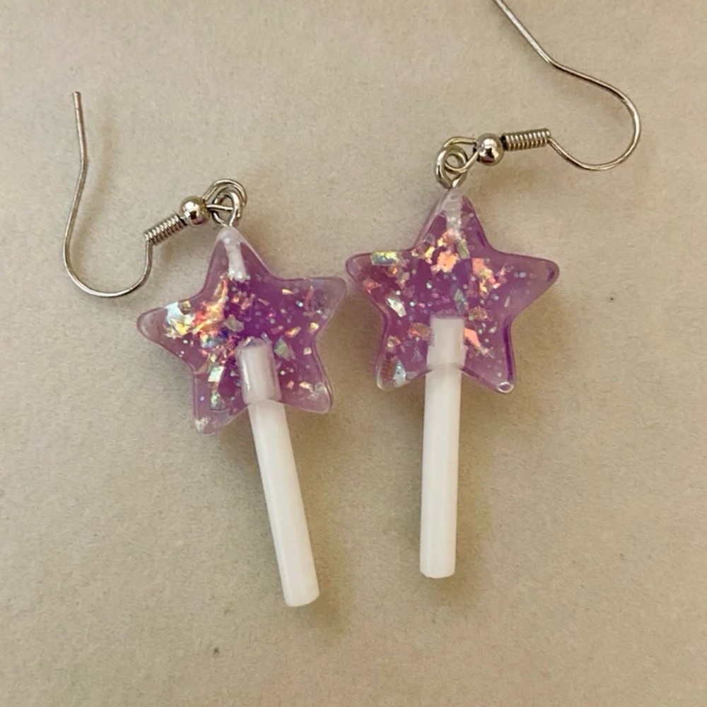 Purple Star Earrings